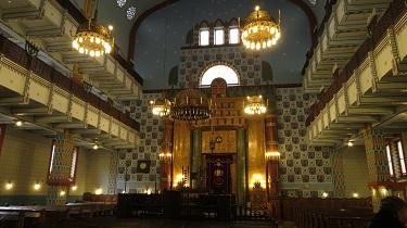 Interior of the Orthodox Synagogue in Budapest.
